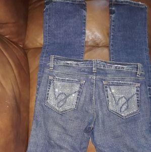 Bebe Jeans w/ Studded Rhinestones Back Pockets